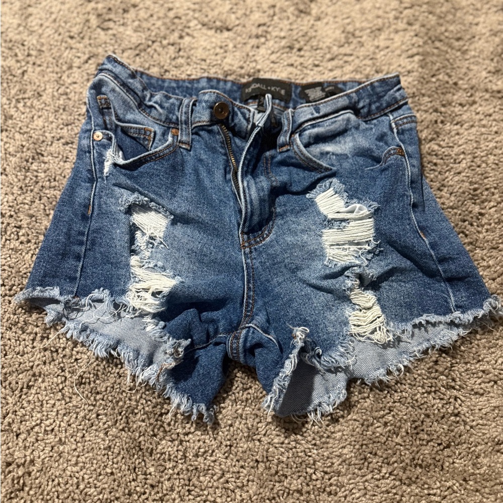 Kendall & Kylie Women's Distressed Blue Jean Shorts